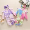 BabygrowsHeadband Baby Arrival Baby Girls Abiti comodi in cotone 0- Baby Autunno Primavera Vestiti colorati LJ201223