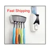 Banyo Gadgets Matik Diş Macunu Dağıtıcı + 5 adet Diş Fırçası Tutucu Set Duvar Montaj Raf Banyo Oral BA Qyltsk Bdesports
