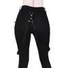 높은 허리 바지 여성 블랙 스키니 바지 벨트 스트리트웨어 여자 긴 바지 빈티지 연필 바지 펑크 고딕 바지 조깅 201109