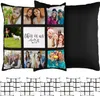 Süblimasyon boş panel yastık kılıfı 16 x 16 inç DIY polyester yastık kapağı 9 fotoğraf paneli kanepe kanepesi baskı için yastık kılıfı atma yastık eki yok