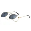 2020 trendy fashion sunglasses for men and women metal square designer frame flip up glasses unisex vintage eyewear uv400