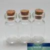 10 stks Kleine Drifting Fles Tiny Clear Lege Wishing Glass Message Fial met Cork Stopper 2ml Mini Containers