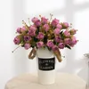 Fake Autumn Rosebud (5 Stems/Bunch) 11.81" Length Simulation Camellia Plastic Gypsophila for Wedding Home Decorative Artificial Flowers