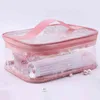 Nxy Cosmetic Bags 2 Pieces of Transparent Zipper Waterproof Portable Travel Storage 220303