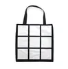 Sublimation Grid borsa Tote Bag Blank White Borsa shopping a trasferimento termico fai-da-te 9 pannelli Borsa riutilizzabile Borsa regalo borsa SN4823