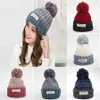 Mulheres malha macia Tampão da bola Meninas Inverno Fur Pom Bobble Hat quente ao ar livre do partido Cap Ski Crochet Moda Hat Beanie DDA725