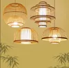 Apanese-Style Bamboo Retro吊り下げ式照明器具籐ペンダントライトリビングルームHotel Restaurant Aisle吊りランプの装飾