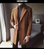 Men's Trench Coats Autumn Winter Men Woolen Cloth Mens One Button Fashion Male Solid Business Formal Long Jacket