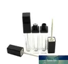 7ml Square Shape Lip Gloss Tube Empty Cosmetic Bottle Clear Lip Gloss Tubes Containers Bottle With Black Brush SN792