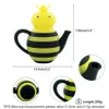 5.4"Bee teapot water smoking tobacco pipe with glass bowl portable unbreakable heat resistant silicone pipe