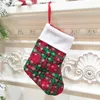 Julstrumpor Socks Snowflake Plaid Xmas Hanging Stocking Kids Christmas Gift Candy Väskor Decor Christmas Ornament DBC B5411010