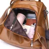 Moda mochila mochila mochilas de couro vintage para meninas adolescentes Bagpack Bagpack Sacos de viagem feminino Mochila y201224