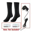 1 paire de chaussettes chauffantes électriques bottes pieds plus chauds hiver 3,7 V USB chauffage thermique longue chaussette en coton pour pieds froids jambe sports de plein air1