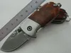 1Pcs New 3.46 Inch Damascus Pocket Folding Knife VG10 Damascus Steel Blade Shadow Wood + Steel Head Handle EDC Knives