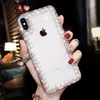 Custodie per telefoni trasparenti con perle glitterate per iPhone 13 11 Pro MAX 12 Mini XR XS MAX X 8 7 6S Plus SE Custodia Cover