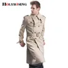 Trench Coat Uomo Classico Doppiopetto Cappotto lungo da uomo Abbigliamento uomo Giacche lunghe Cappotti Cappotto stile britannico S-6XL taglia 201126