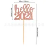 Hallo 2021 Cake Insertion Card Nieuwjaar Jaarvergadering Thema Party Handgemaakte Decorating Supplies Originality Countersign Nieuwe 0 3e M2