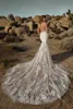 2021 vestidos de noiva moderna Spaghetti Lace apliques sereia vestidos de noiva Custom Made Sexy Backless varredura Trem do vestido de casamento