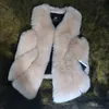 Savabien 2020 Vinter Varm Faux Fur Vest Gilet V Nacke Ärmlös Fluffig Fake Fur Coats Kvinnor Plus Storlek Streetwear Pink White