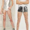 Pantaloni impermeabili in plastica PVC moda Pantaloni larghi a vita alta trasparenti solidi Pantaloni larghi LJ201130