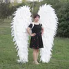 High quality white Ostrich feather adults' ANGEL wings Large wedding Magazine shooting props Birthday Party Bar decoration