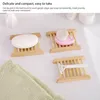 Natural Wooden Soap Dish Tray Holder Creative Storage Rack Plate Box Container For Bath Shower Bathroom Supplies Home Bamboo Wood Case Bathtub Accessories