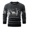 Зимние новые рождественские оленя печати мужской свитер. Случайный ореал-выстрел мужские пуловки стройные свитера тянет мужчины 201118 с
