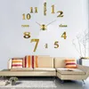 Horloge murale Quartz Montre Horloge Design moderne Grandes horloges décoratives Europe Autocollants acryliques Salon Saat LJ200827