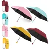 18 cm Mini Yağmur Cep Güneş Küçük Şemsiye Anti UV 5 Katlanır Rüzgar Geçirmez Kapsül Kılıfı Taşınabilir Seyahat Şemsiye Güneşli Yağmurlu Günü 201112