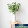 3 tenedores de seda verde, planta Artificial, hojas de eucalipto para decoración del hogar, accesorios, rama de hoja de árbol falso