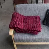 Handgestrickte klobige Decke, dickes Garn, gewichtete Wolle, sperriger Stricküberwurf, warmer Winter-Überwurf für Zuhause, Sofa, Bett, Decken 7235389