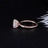 Transgemy 14K 585 Rose / Red Gold 1.5CT 7mm F Kolor Poduszka Cut Moissanite Diamond Zaręczyny Obrączka do kobiet z akcentami Y200620