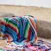 Miracille Mexikanische Decke Baumwolle Handgemachte Regenbogen Stranddecken Home Tapestry Sofa Cover Camping Picknick Reise Flugzeug Matte LJ201127