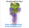 20 colori appeso glicine fiore artificiale flower flower vite elegante gambo viti rattan per wedding garden home feste decorazione