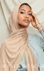 Couleur unie Long Châle Foulards Modal Jersey Hijab Musulman Foulard Doux Noir Femmes039s Turban Cravate Bandeau HeadWrap Lightweigh9643361