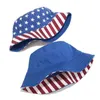 Buckethats para Homens e Mulheres Independência Dia Imprimir Dobrável Pescador Chapéu Sol Chapéu Capas Pesca Boonie Hat Sunhat G220311