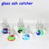 hookahs 4mm quartz banger 14mm 18mm Male Glass Ash Catcher with 7ml silicone containers silicon bong oil dab rigs for smoking pipes