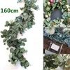 160 cm sztuczny eukaliptus girland wiszący rattan Wedding Greenery Willow Leaf Table Centerpiece Party El Cafe Decor New8552117