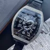 Mode Marke Uhren Männer Tonneau Kristall Loong stil Gummi lederband armbanduhr Muller FM18219E