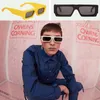 2021 Nova Moda Clássica Retangular 40008U Óculos 8.0mm Placa de Policarbonato Quadro Notched Frame Óculos de sol para homens e mulheres óculos de sol brancos