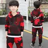 Set di abiti da adolescente set per bambini tracce di tuta camuffato con cappuccio con cappuccio per pantaloni per bambini abiti per ragazzi 4 6 8 9 10 12 14 anni Y1105