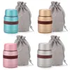 350ML Thermo Mug Vacuum Flasks Stainless Steel Mini Lunch box Thermoses with Containers for Food 4 Colors Y200106