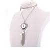 Snap Jewelry Druckknopf-Halskette, runde Halskette mit Strass-Anhänger (passend für 18-mm-20-mm-Druckknöpfe), Quaste jllWrh