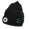 Berretto lavorato a maglia con auricolari, luminoso cappello da alpinismo all'aperto per musica vivavoce con cancellazione del rumore con luce a LED