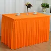 100% polyester plissé flanelle hôtel jupe de table avec nappe couverture de table de mariage fête banquet décor 201007