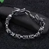 9mm 8.66 '' Punk Dragon Hook Link Chain Armband Rostfritt Stålgjutning Bangle för Mens Presenter Vintage Silver