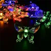 Lampes solaires 4.8M 20LEDs Guirlande de papillon colorée Fée Luces étanche Noël extérieur jardin solaire LED décoration lumière 201201