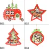 1 Stuks Led-verlichting Houten Auto Kerstboom Ster Houten Gloeiende Hanger Chritmas Boom Opknoping Ornament Home Party Kerst Decor322d