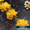 24pcs fleurs 3D mousseline de mousseline de soie fleurs dentelle robe de dentelle décoration dentelle tissu applique coupe de couture fournitures de couture