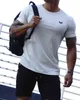 T Shirts Men Summer Shirt Short Sleeve Bodybuilding Workout Exercise Mens Clothing Daily Wear G1222